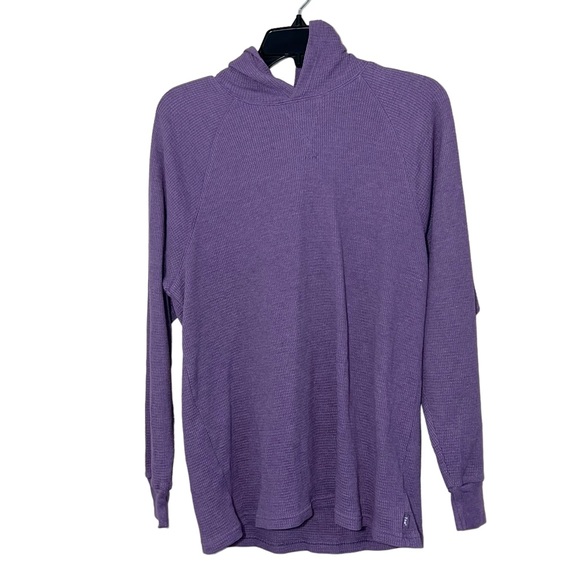 Aritizia TNA Purple Thermal Waffle knit Hoodie Sweatshirt Sweater Size Small - Picture 1 of 7